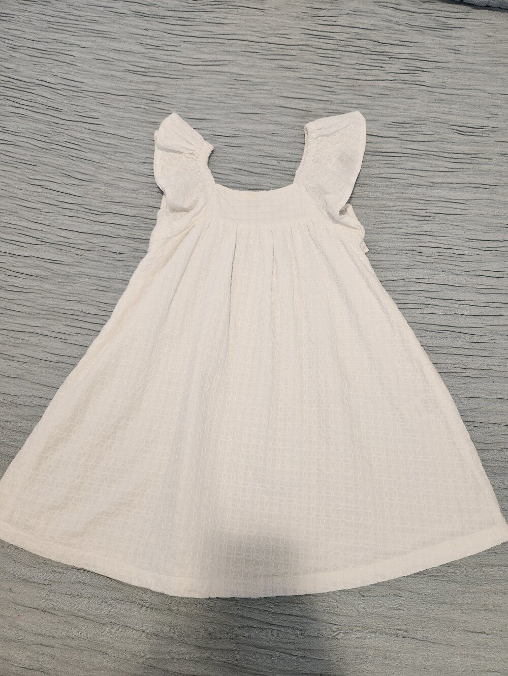 Little Earthling White Flutter Sleeve Summer Dress